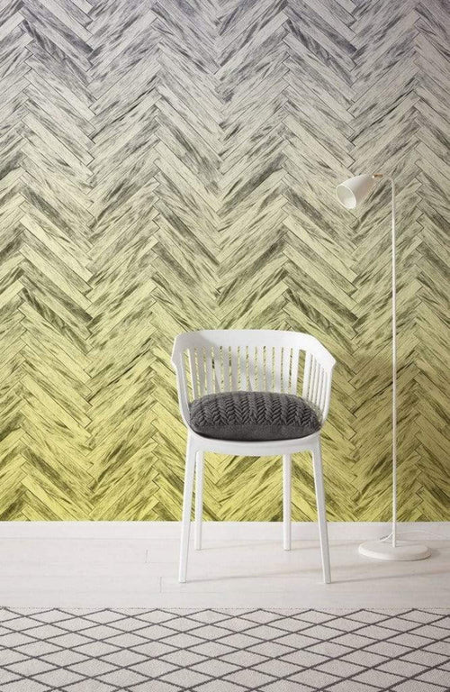 6000c vd4 komar herringbone yellow Fotomural Tejido No Tejido 400x250cm 4 Tiras Ambiente | Yourdecoration.es