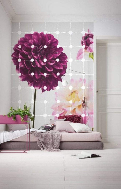 6006a vd2 komar flowers and dots Fotomural Tejido No Tejido 200x250cm 2 Tiras Ambiente | Yourdecoration.es