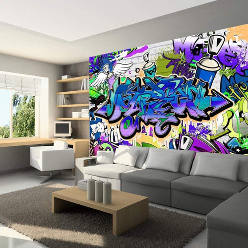 Artgeist Graffiti Violet Theme Fotomural Tejido No Tejido Ambiente | Yourdecoration.es