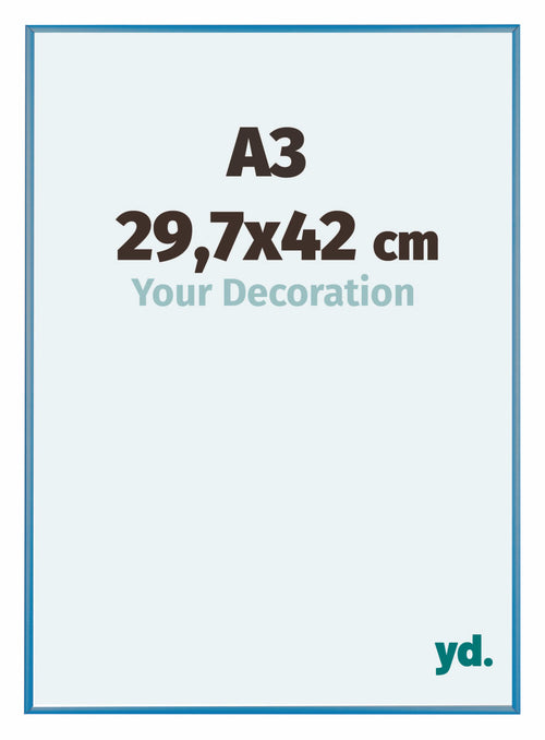 Austin Aluminio Marco De Fotos 29 7x42cm A3 Acero Azul Delantera Tamano | Yourdecoration.es