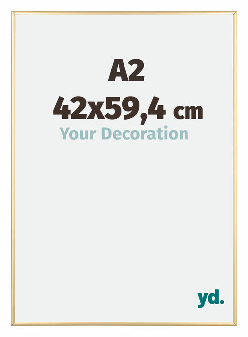 Austin Aluminio Marco De Fotos 42x59 4cm A2 Dorado Muy Brillante Delantera Tamano | Yourdecoration.es