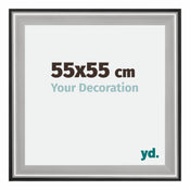 Birmingham Madera Marco de Fotos 55x55cm Negro Plateado Pulido Tamano | Yourdecoration.es