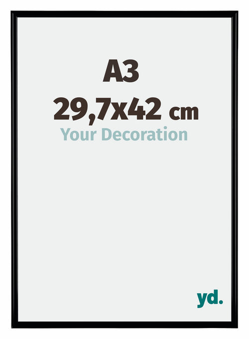 Bordeaux Plastico Marco de Fotos 29 7x42cm A3 Negro Mate Parte Delantera Tamano | Yourdecoration.es