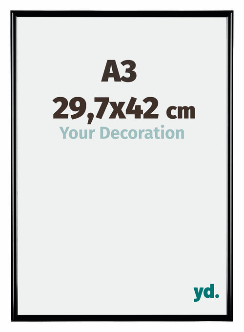 Bordeaux Plastico Marco de Fotos 29 7x42cm A3 Negro Muy Brillante Parte Delantera Tamano | Yourdecoration.es