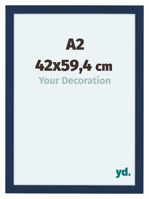 Como MDF Marco De Fotos 42x59 4cm A2 Azul Oscuro Barrido Parte Delantera Tamano | Yourdecoration.es
