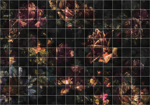 Komar Fotomural Tejido No Tejido Inx8 080 Tiles Flowers | Yourdecoration.es