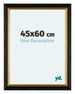 Lincoln Madera Marco De Fotos 45x60cm Negro Dorado Delantera Tamano | Yourdecoration.es