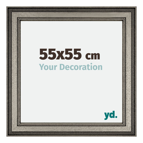 Liverpool Madera Marco de Fotos 55x55cm Plateado Parte delantera Tamano | Yourdecoration.es