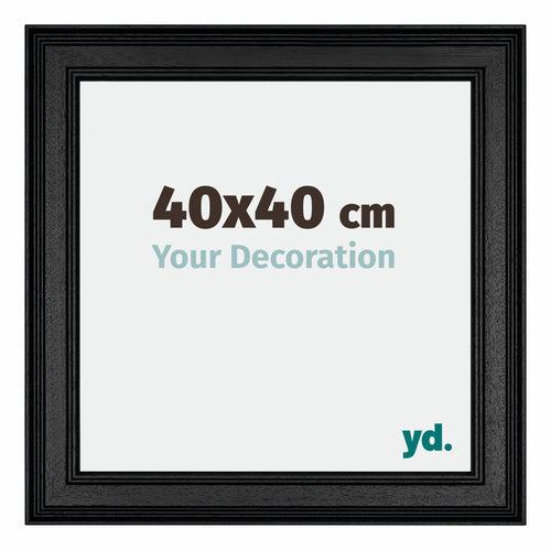 Londen Madera Marco de Fotos 40x40cm Negro Parte delantera Tamano | Yourdecoration.es