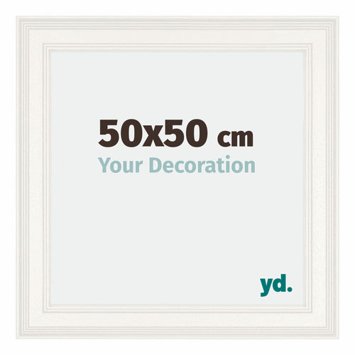 Londen Madera Marco de Fotos 50x50cm Blanco Parte delantera Tamano | Yourdecoration.es