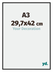 Miami Aluminio Marco De Fotos 29 7x42cm A3 Negro Muy Brillante Delantera Tamano | Yourdecoration.es