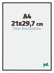 New York Aluminio Marco de Fotos 21x29 7cm Negro Mat Parte delantera Tamano | Yourdecoration.es