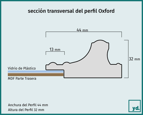 Fotolijst Oxford Detalle Seccion Transversal Dibujo | Yourdecoration.es