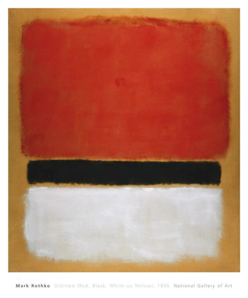 PGM MKR 219 Mark Rothko Untitled Red Black White on Yellow 1955 Reproducción de arte 71x865cm | Yourdecoration.es