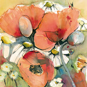 PGM MPT 06 Marta Peuckert Mohn und Margeriten Reproducción de arte 21x21cm | Yourdecoration.es