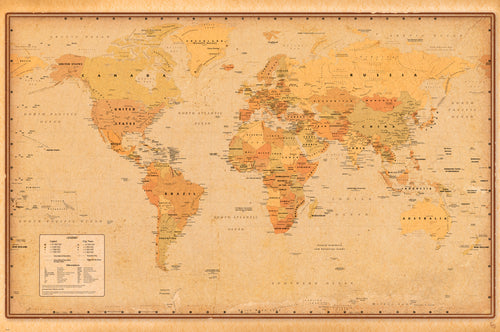 Póster Harper Collins Antique World Map 21 91 5x61cm Abystyle GBYDCO485 | Yourdecoration.es