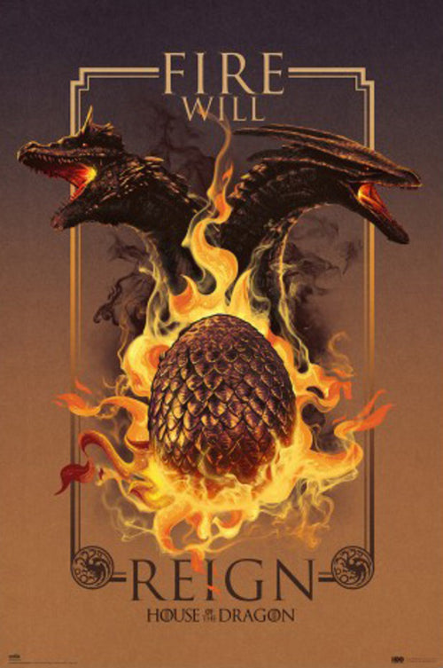 Poster House Of The Dragon Fire Will Reign 61x91 5cm Grupo Erik GPE5856 | Yourdecoration.es