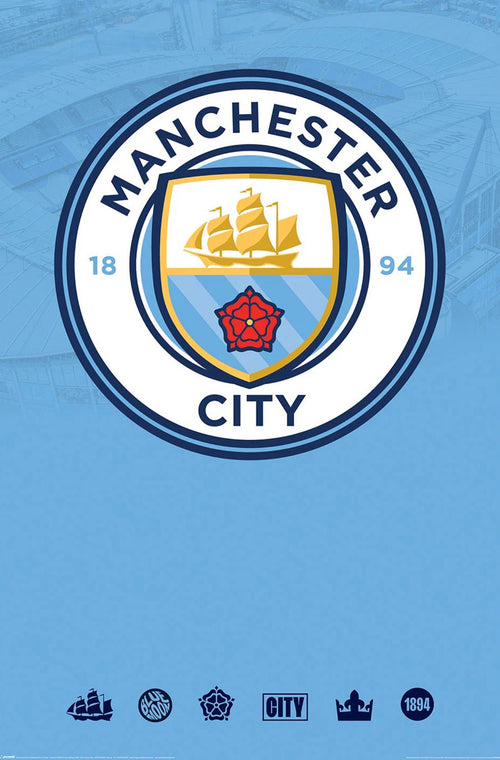 Poster Manchester City Club Crest 61x91 5cm PP35440 | Yourdecoration.es