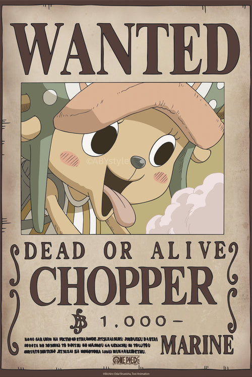 Poster One Piece Wanted Chopper Wano 38x52cm Abystyle GBYDCO647 | Yourdecoration.es