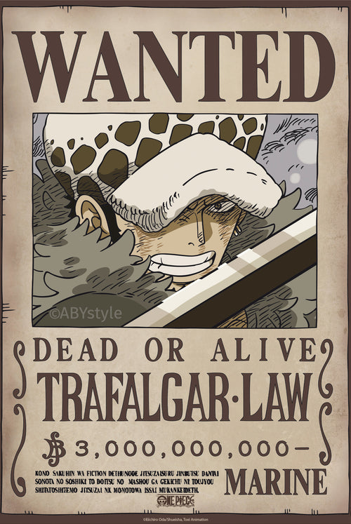 Poster One Piece Wanted Law Wano 38x52cm Abystyle GBYDCO626 | Yourdecoration.es