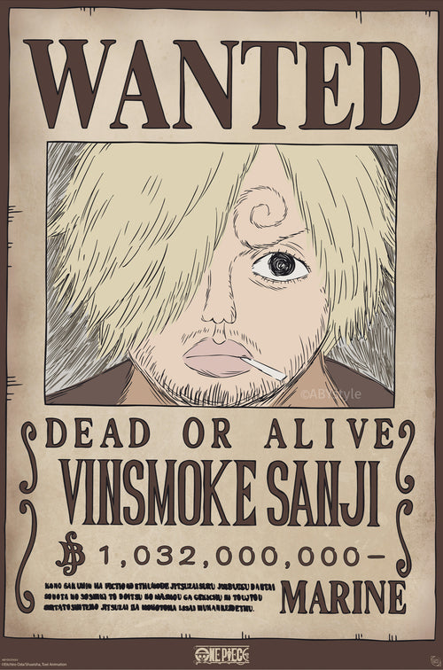 Poster One Piece Wanted Sanji Wano 61x91 5cm GBYDCO620 | Yourdecoration.es