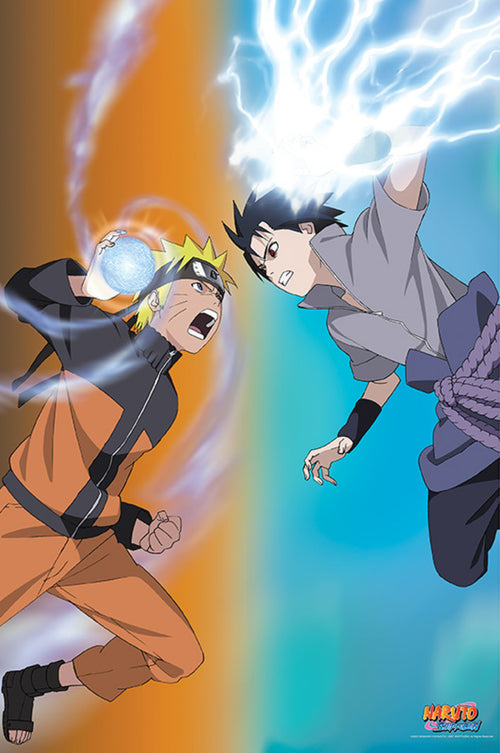 Abystyle Abydco495 Naruto Shippuden Naruto Vs Sasuke Póster 61x91,5cm | Yourdecoration.es