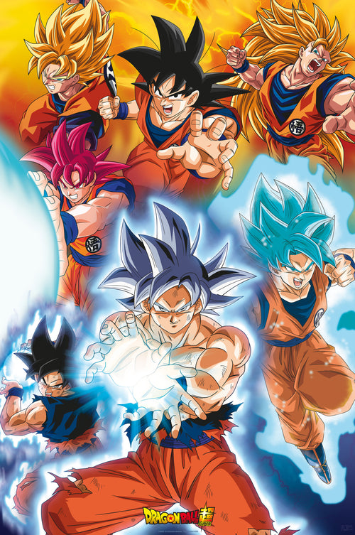 Dragon Ball Super Gokus Transformations Póster 61X91 5cm | Yourdecoration.es