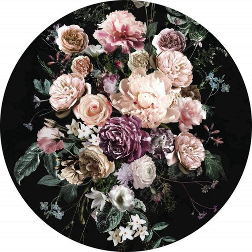 d1 030 komar enchanted flowers Fotomural Tejido No Tejido 125x125cm Redondo | Yourdecoration.es