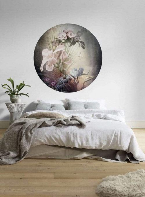 d1 036 komar flemish flowers Fotomural Tejido No Tejido 125x125cm Redondo Ambiente | Yourdecoration.es