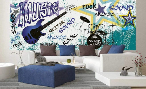 dimex blue guitar Fotomural Tejido No Tejido 375x150cm 5 Tiras Ambiente 6abc69ea e047 4ecf a4b9 f00b37e0a2b7 | Yourdecoration.es