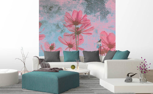 dimex pink flower abstract Fotomural Tejido No Tejido 225x250cm 3 Tiras Ambiente | Yourdecoration.es