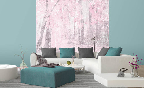 dimex pink forest abstract Fotomural Tejido No Tejido 225x250cm 3 Tiras Ambiente | Yourdecoration.es