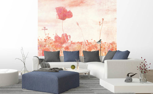 dimex poppies abstract Fotomural Tejido No Tejido 225x250cm 3 Tiras Ambiente | Yourdecoration.es