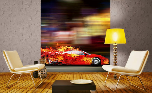 dimex speeding car Fotomural Tejido No Tejido 225x250cm 3 Tiras Ambiente | Yourdecoration.es