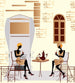 dimex street cafe Fotomural Tejido No Tejido 225x250cm 3 Tiras | Yourdecoration.es