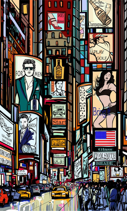 dimex times square Fotomural Tejido No Tejido 150x250cm 2 Tiras | Yourdecoration.es