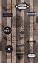 dimex vintage labels Fotomural Tejido No Tejido 150x250cm 2 Tiras | Yourdecoration.es