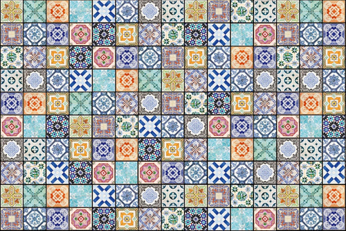 dimex vintage tiles Fotomural Tejido No Tejido 375x250cm 5 Tiras | Yourdecoration.es