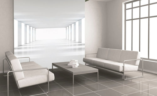 dimex white corridor Fotomural Tejido No Tejido 225x250cm 3 Tiras Ambiente | Yourdecoration.es