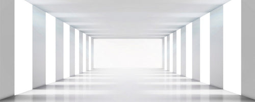 dimex white corridor Fotomural Tejido No Tejido 375x150cm 5 Tiras | Yourdecoration.es