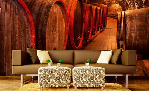 dimex wine barrel Fotomural Tejido No Tejido 375x250cm 5 Tiras Ambiente | Yourdecoration.es