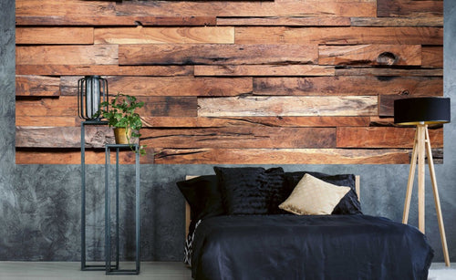 dimex wooden wall Fotomural Tejido No Tejido 375x150cm 5 Tiras Ambiente | Yourdecoration.es