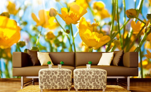 dimex yellow flowers Fotomural Tejido No Tejido 375x250cm 5 Tiras Ambiente | Yourdecoration.es