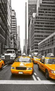 dimex yellow taxi Fotomural Tejido No Tejido 150x250cm 2 Tiras | Yourdecoration.es