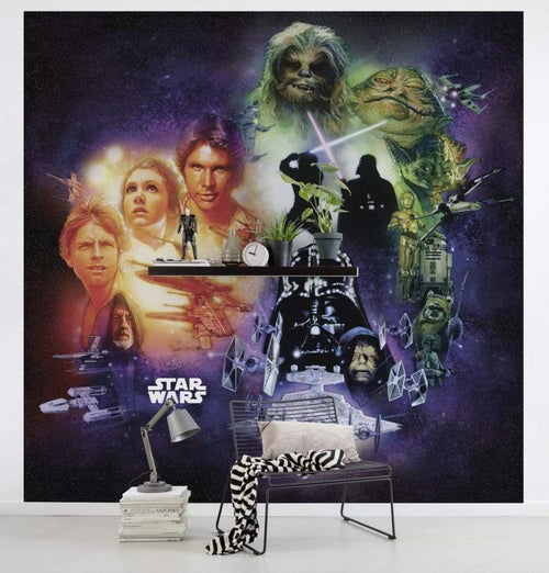 Komar Star Wars Classic Póster Collage Vlies Fotobehang 250x250cm 5 banen Sfeer | Yourdecoration.es