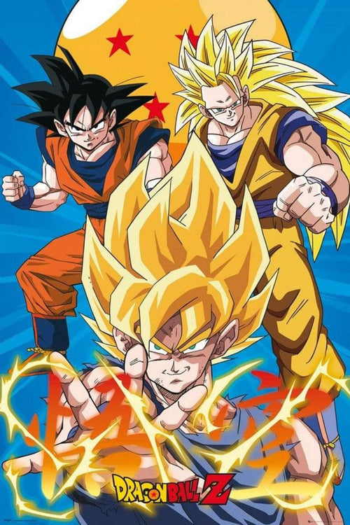 GBeye Dragon Ball Z 3 Gokus Póster 61x91,5cm | Yourdecoration.es