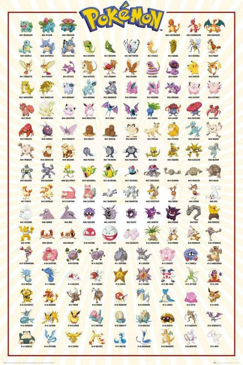 GBeye Pokemon Kanto 151 Póster 61x91,5cm | Yourdecoration.es