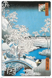 GBeye Hiroshige The Drum Bridge Póster 61x91,5cm | Yourdecoration.es