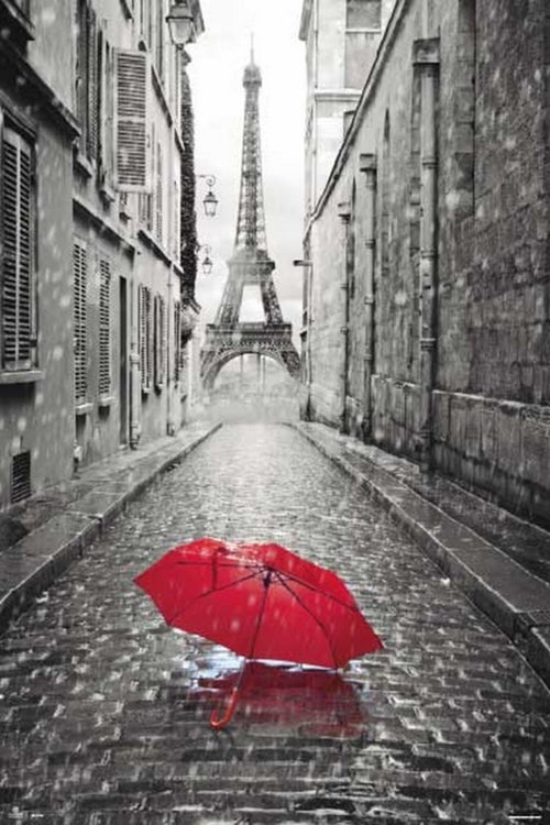 Grupo Erik GPE4860 Paris Umbrella Red Póster 61X91,5cm | Yourdecoration.es