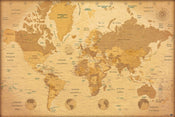 Grupo Erik GPE5029 Map World Es Vintage Póster 91,5X61cm | Yourdecoration.es